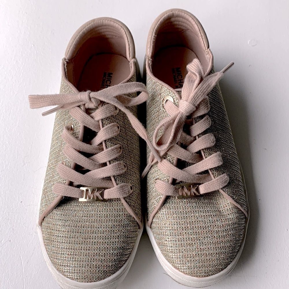MICHAEL Michael Kors Jem Jase metallic sneakers goldtone MK girl sz3